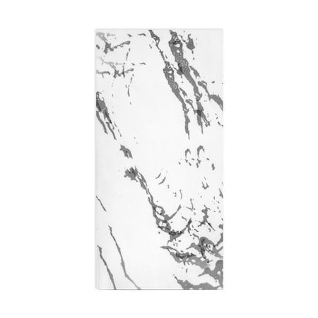 Smarty Had A Party White with Silver Marble Paper Dinner Napkins 600 Napkins, 600PK 2191-CASE
